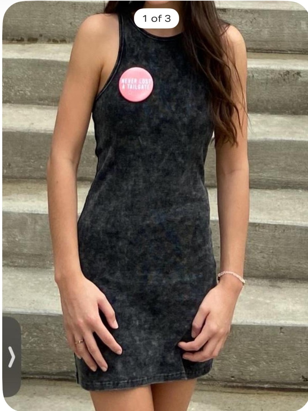 Le Lis Sleeveless Mineral-Wash Mini Dress in Black